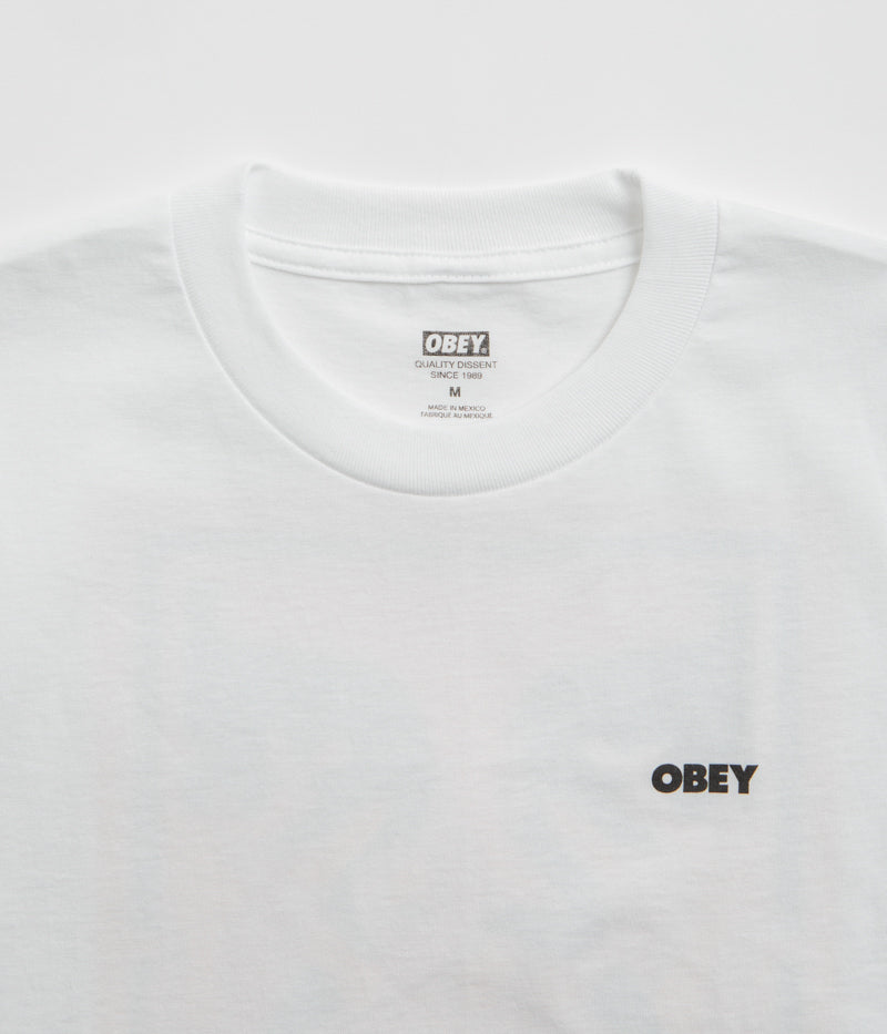 Obey Icon Stencil Flame T-Shirt in White