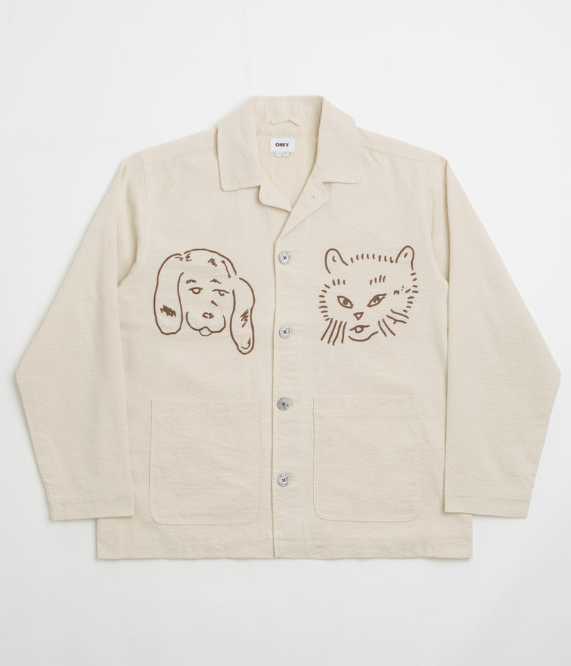 Obey Vesta Shirt Jacket in Egret