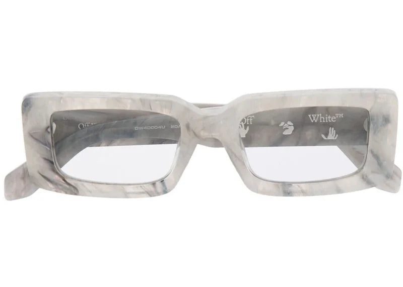 OFF-WHITE Arthur Square Frame Sunglasses Light Grey Marble/White (OWRI023R21PLA0010501)