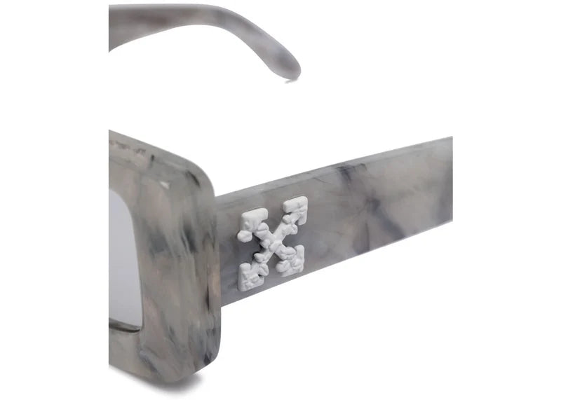 OFF-WHITE Arthur Square Frame Sunglasses Light Grey Marble/White (OWRI023R21PLA0010501)