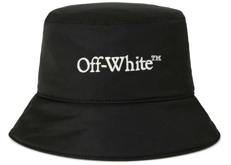 OFF-WHITE Bookish Embroidered-Logo Bucket Hat Black/White