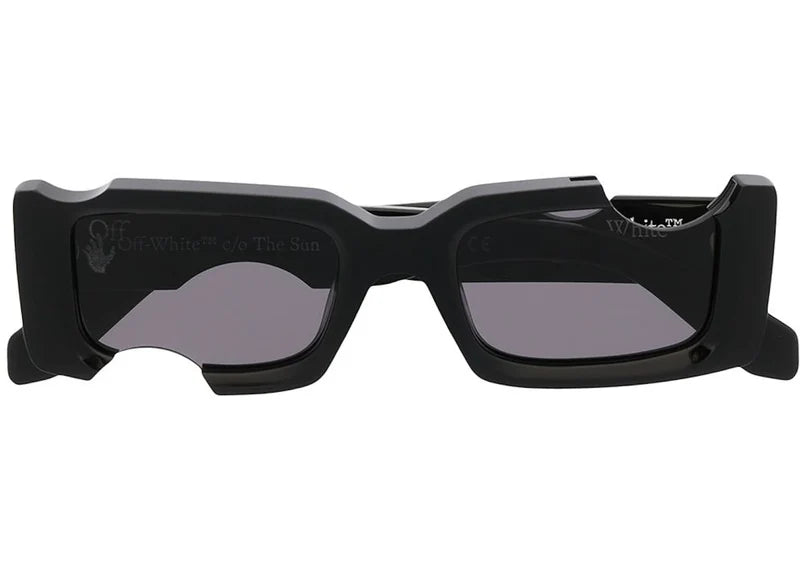 OFF-WHITE Cady Rectangular Frame Sunglasses Black/White (OWRI026S21PLA0011001)
