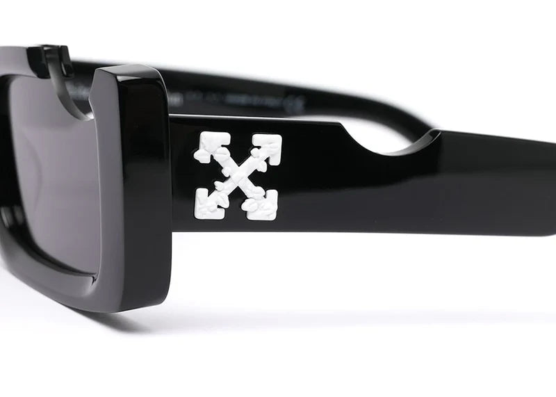 OFF-WHITE Cady Rectangular Frame Sunglasses Black/White (OWRI026S21PLA0011001)