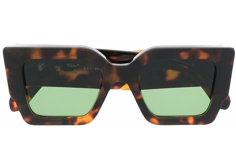 OFF-WHITE Catalina Rectangular Frame Sunglasses Brown/Green/Gold (OERI003Y21PLA0016055)