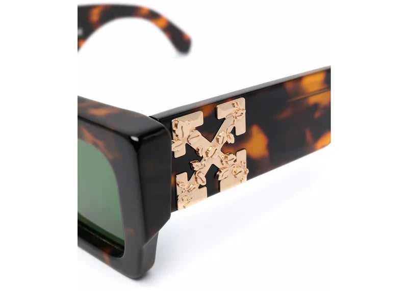 OFF-WHITE Catalina Rectangular Frame Sunglasses Brown/Green/Gold (OERI003Y21PLA0016055)