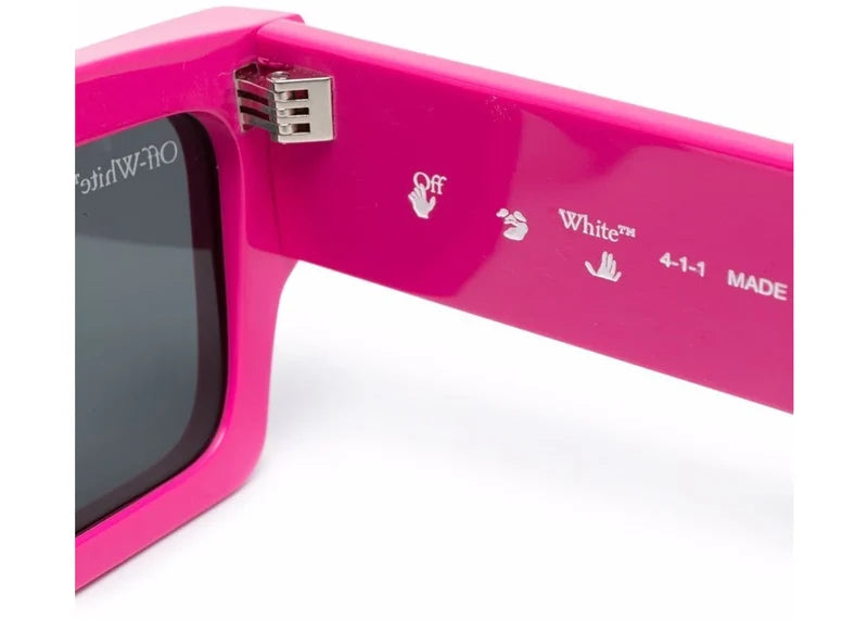 OFF-WHITE Catalina Rectangular Frame Sunglasses Fuchsia/Dark Grey/White (OERI003Y21PLA0013207 / OERI003C99PLA0016807)