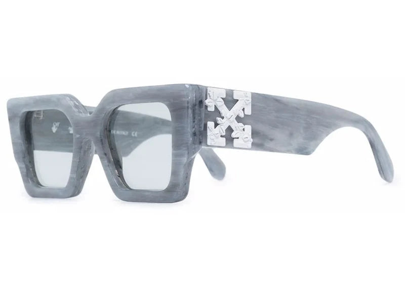 OFF-WHITE Catalina Rectangular Frame Sunglasses Light Grey/Light Grey/White (OERI003Y21PLA0010505)