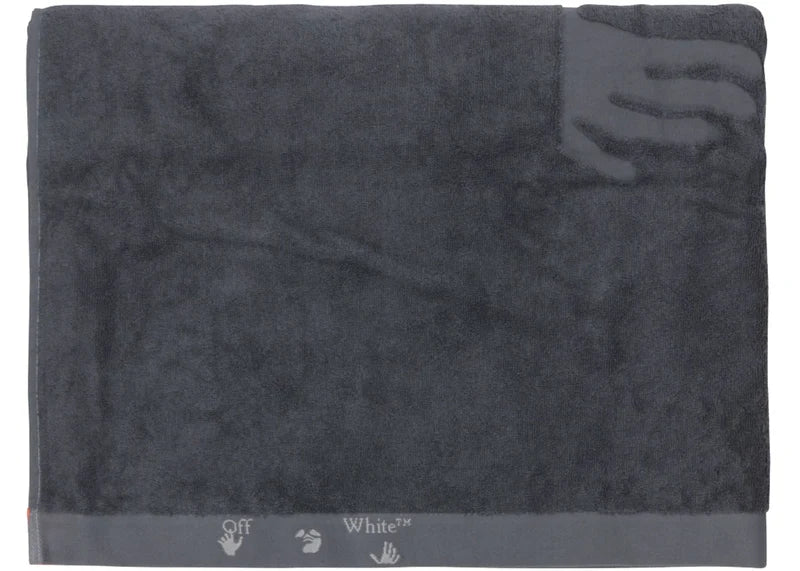 OFF-WHITE Grey Shower Towel With Logo