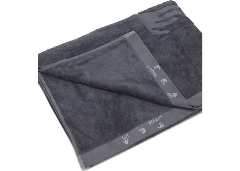OFF-WHITE Grey Shower Towel With Logo