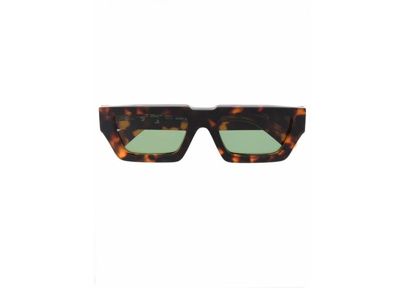 OFF-WHITE Manchester Rectangular Frame Sunglasses Brown/Green/White (OERI002Y21PLA0016055)