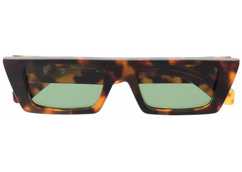 OFF-WHITE Marfa Rectangular Frame Sunglasses Brown/Green/White (OERI010Y21PLA0016055)
