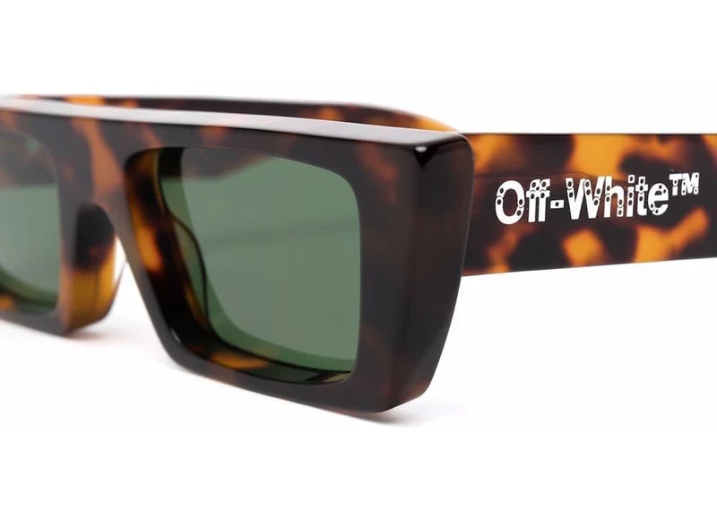 OFF-WHITE Marfa Rectangular Frame Sunglasses Brown/Green/White (OERI010Y21PLA0016055)