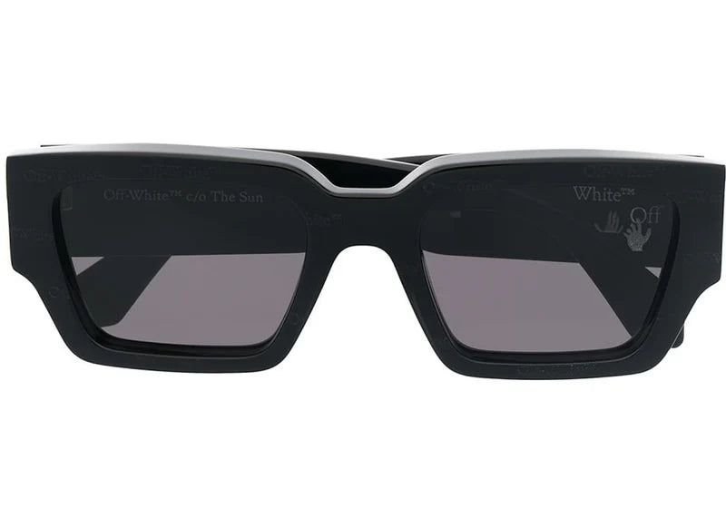 OFF-WHITE Mari Rectangular Frame Sunglasses Black/Gold (OMRI010R21PLA0011003)