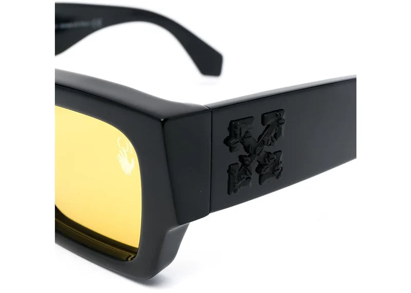 OFF-WHITE Mari Rectangular Frame Sunglasses Black/Yellow (OMRI010R21PLA0011018)