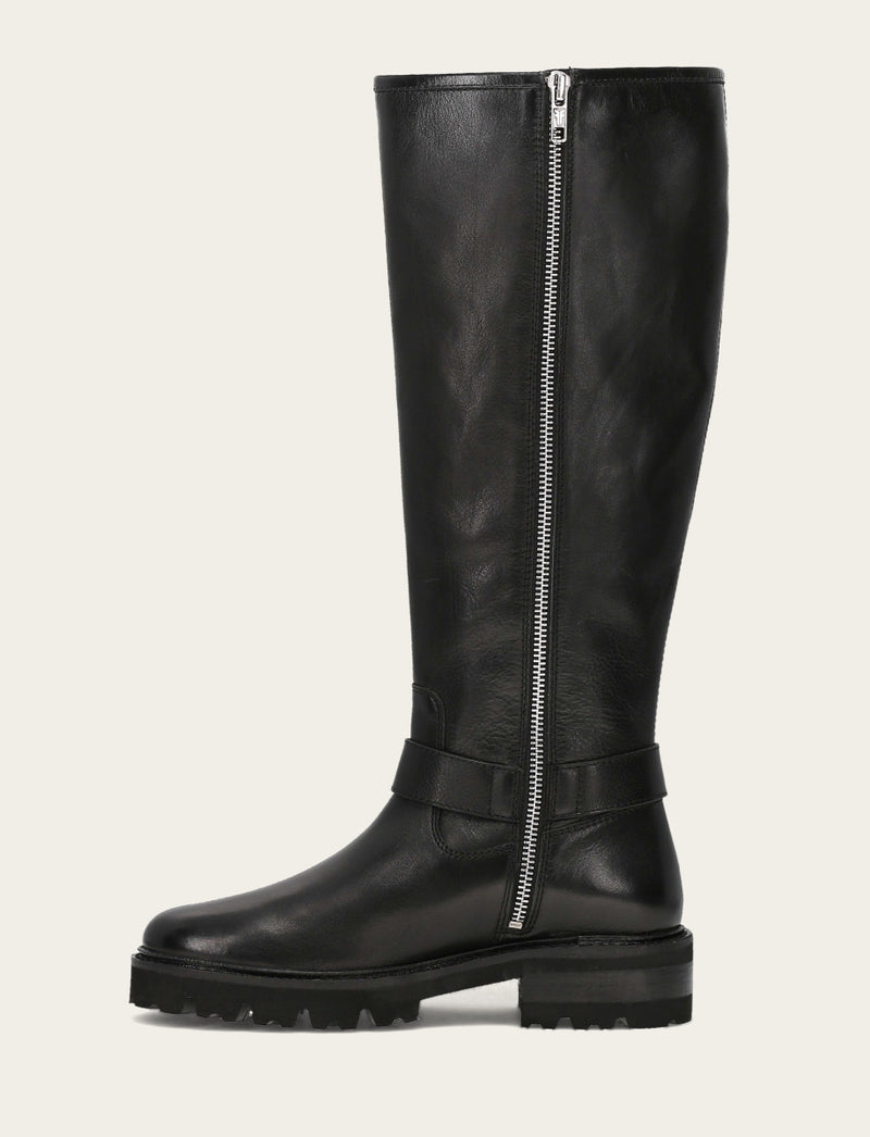 Olivia Buckle Tall - Black - Inside