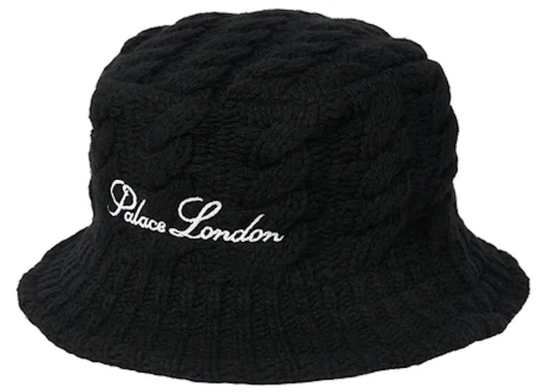 Palace Cable Knit Bucket Hat Black