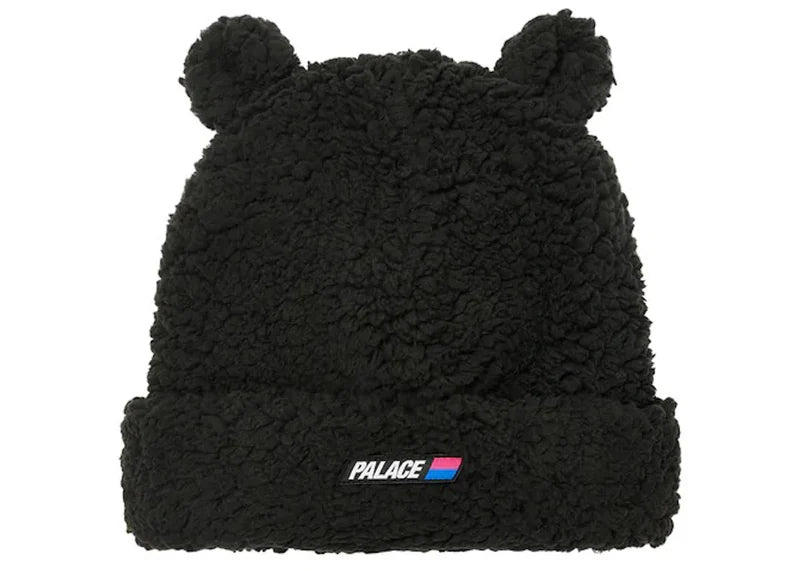 Palace Fuzzy Ear Beanie Black