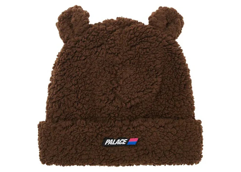 Palace Fuzzy Ear Beanie Brown