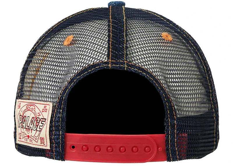 Palace x Evisu Dice Mesh Trucker Light Wash