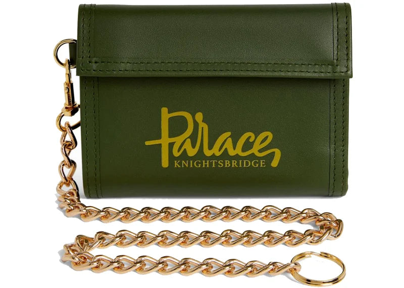 Palace x Harrods Leather Logo Chain Wallet Green