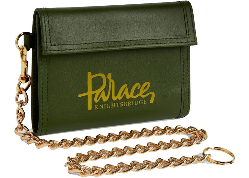Palace x Harrods Leather Logo Chain Wallet Green
