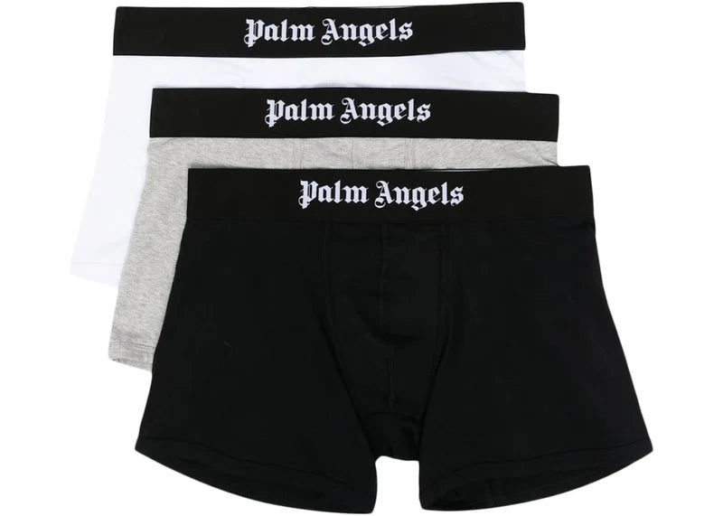 Palm Angels Logo-Waistband Boxers (Pack of 3) Black/Grey/White