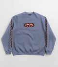 Pass Port Pattoned Crewneck Sweatshirt in Washed Out Blue