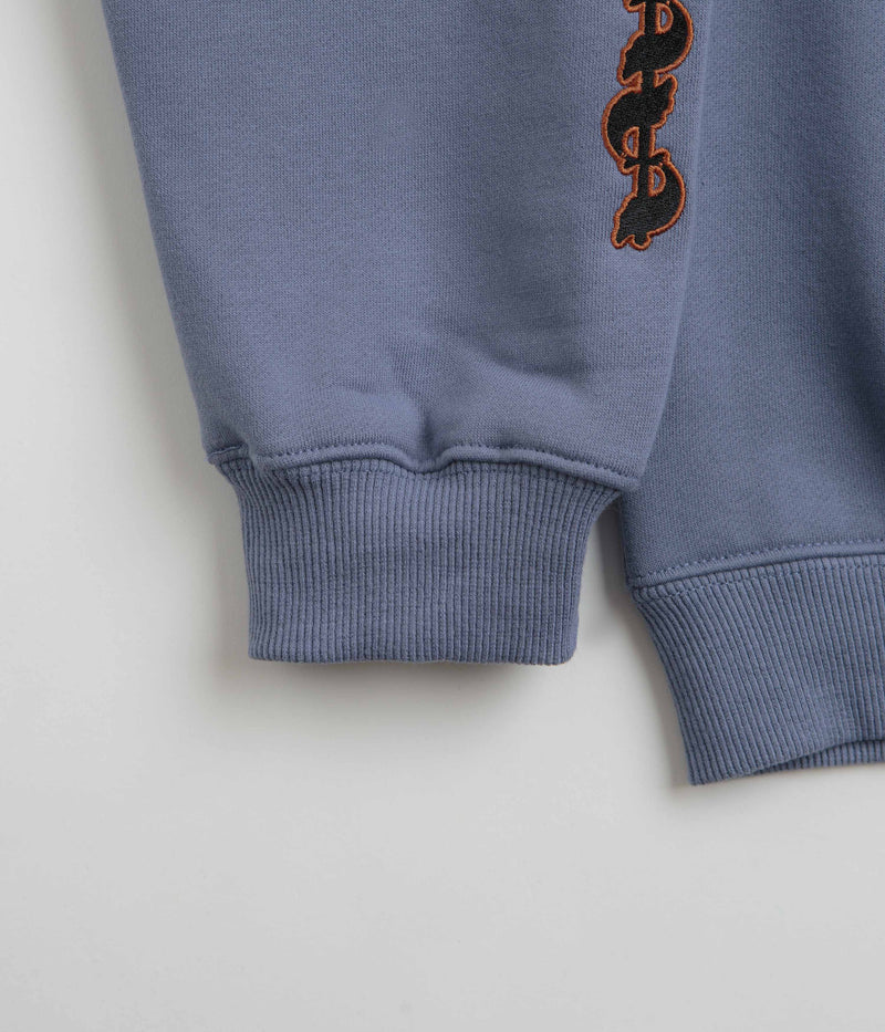 Pass Port Pattoned Crewneck Sweatshirt in Washed Out Blue