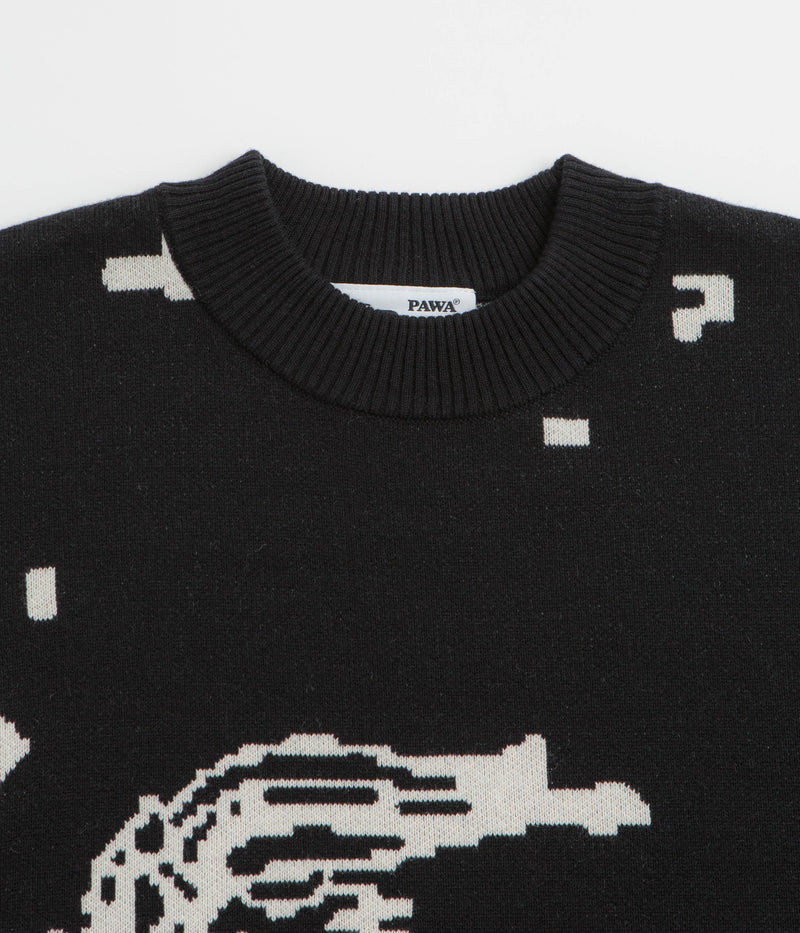 Pawa Speed Sports Digi Doggo Knit Sweatshirt in Black