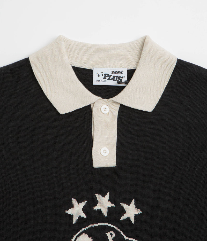 Pawa Speed Sports Footie Knit Polo Shirt in Black