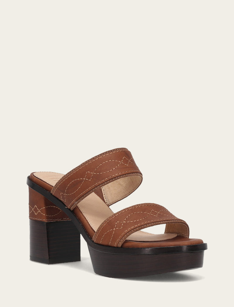 Pipa Woodstock 2 Band Platform Sandal - Saddle - Hero