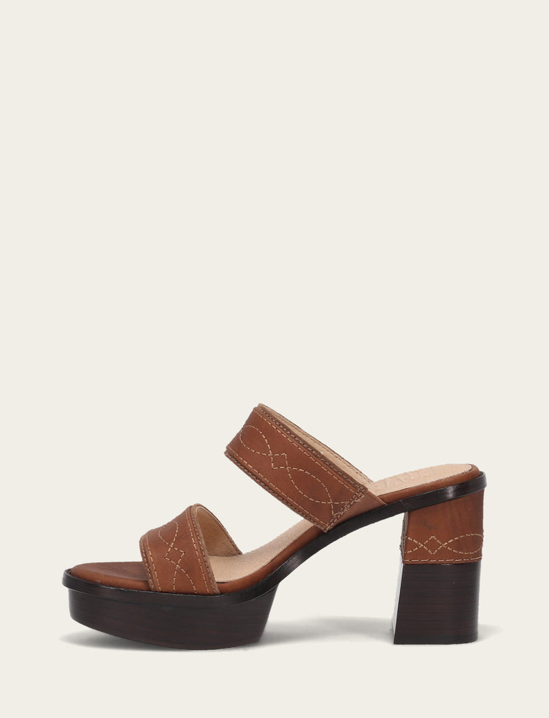 Pipa Woodstock 2 Band Platform Sandal - Saddle - Inside