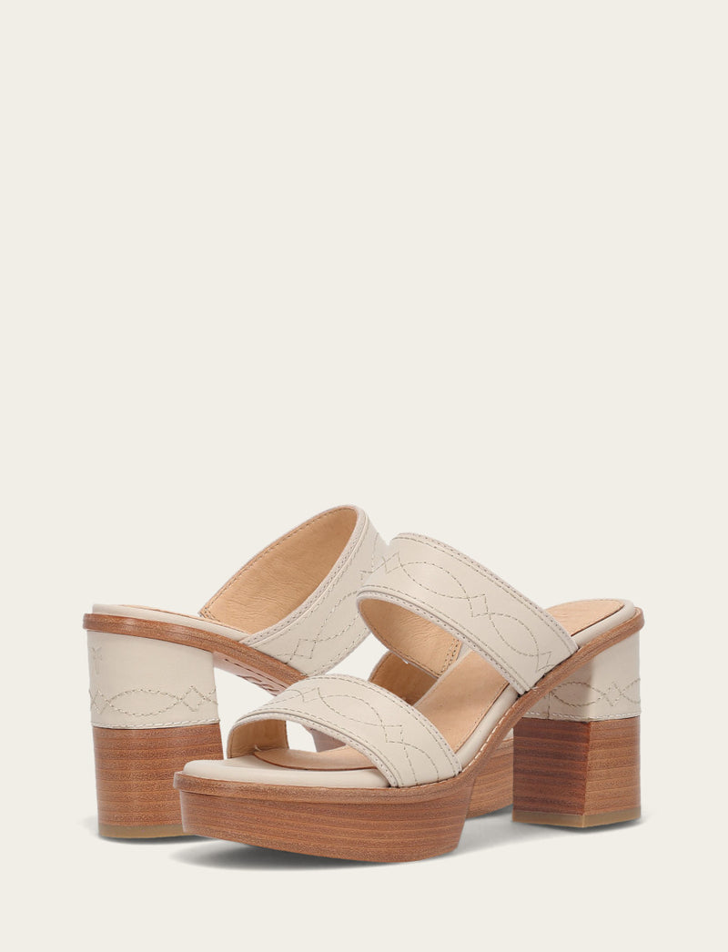 Pipa Woodstock 2 Band Platform Sandal - Ivory - Pair