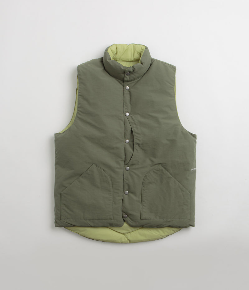 Pop Trading Company Quilted Reversible Vest in Four Leaf Clover