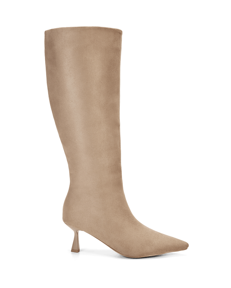 PORTIE EXTENDED CURVE - STONE SUEDE-Boots-Billini-Billini