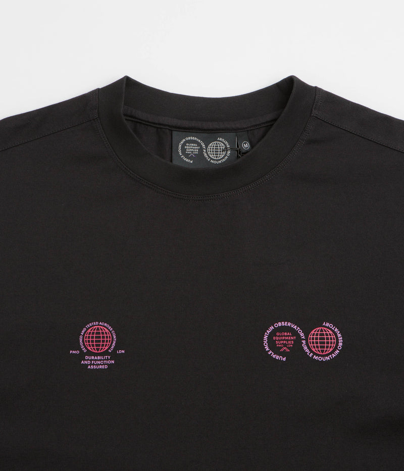 Purple Mountain Observatory Globe Long Sleeve T-Shirt in Black