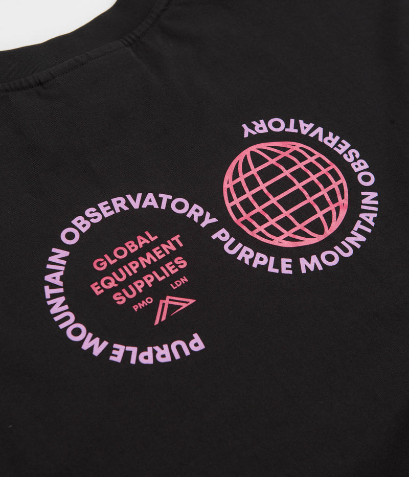 Purple Mountain Observatory Globe Long Sleeve T-Shirt in Black