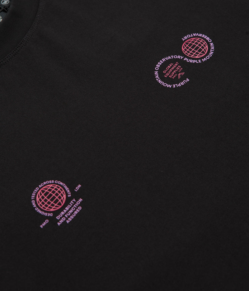 Purple Mountain Observatory Globe Long Sleeve T-Shirt in Black