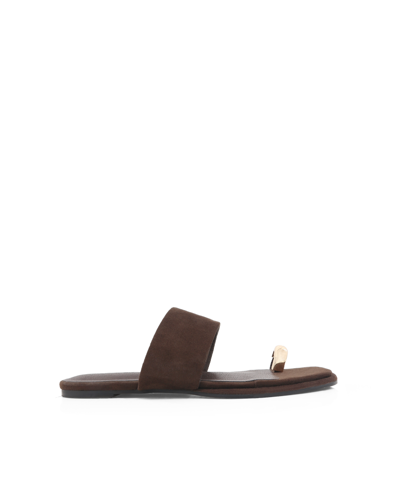 QELEIGH - DARK CACAO SUEDE-Sandals-Billini-Billini