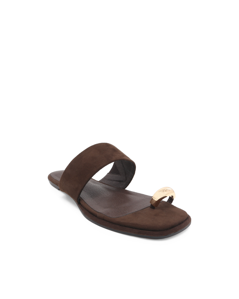 QELEIGH - DARK CACAO SUEDE-Sandals-Billini-Billini
