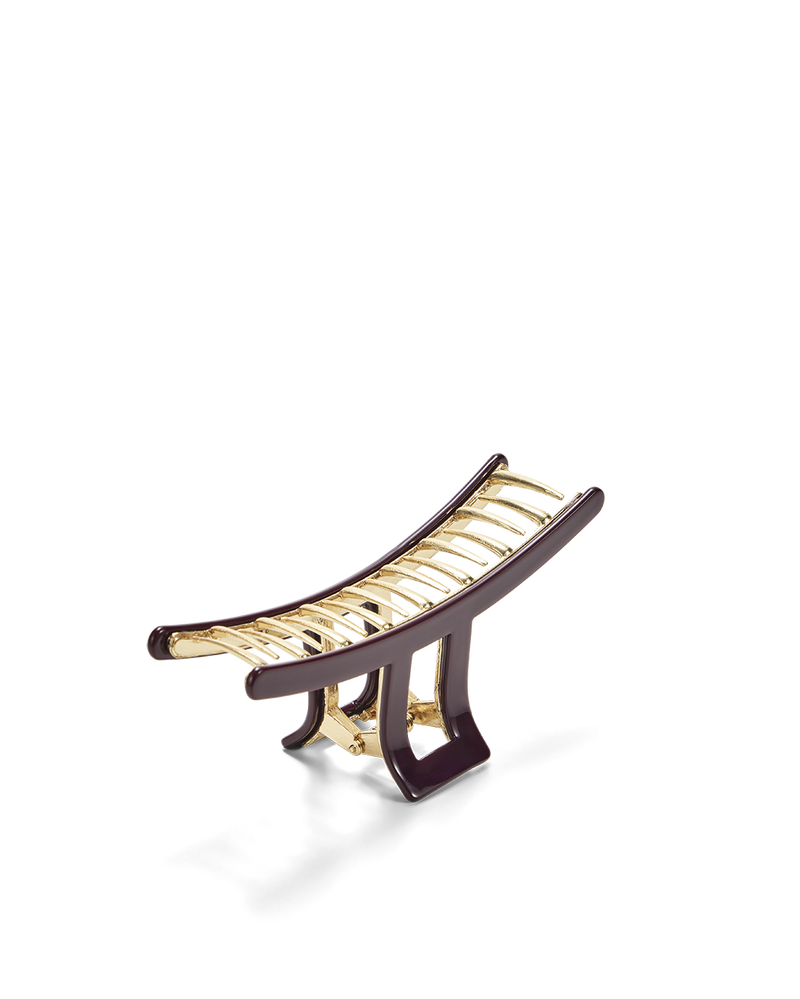 RESIN METAL CLAW CLIP - DARK CHERRY-GOLD-HAIR ACCESSORY-Billini-Billini