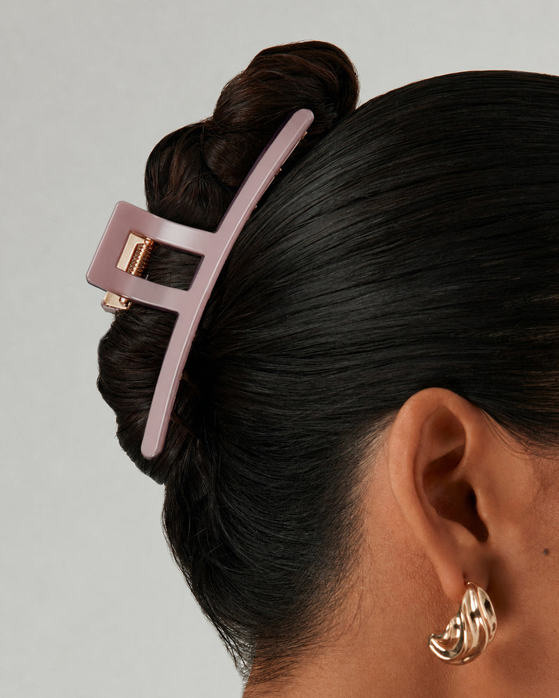 RESIN METAL CLAW CLIP - PINK-GOLD-HAIR ACCESSORY-Billini-Billini