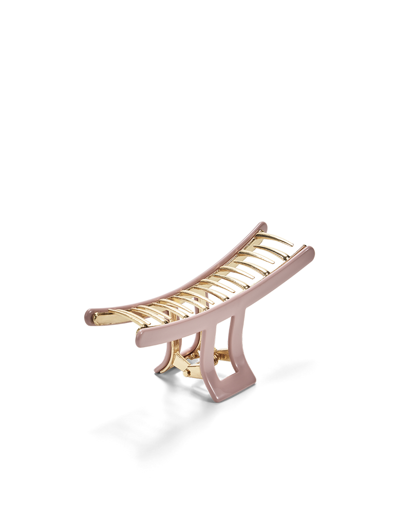 RESIN METAL CLAW CLIP - PINK-GOLD-HAIR ACCESSORY-Billini-Billini