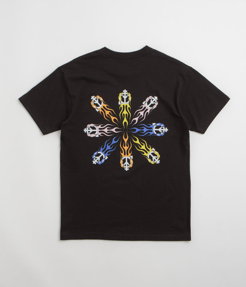 Sexhippies Flame Circle T-Shirt in Black