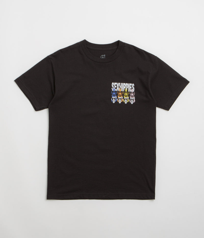 Sexhippies Flame Circle T-Shirt in Black