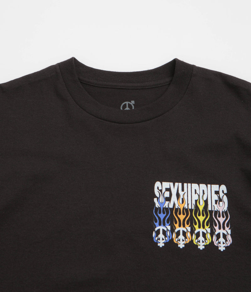 Sexhippies Flame Circle T-Shirt in Black