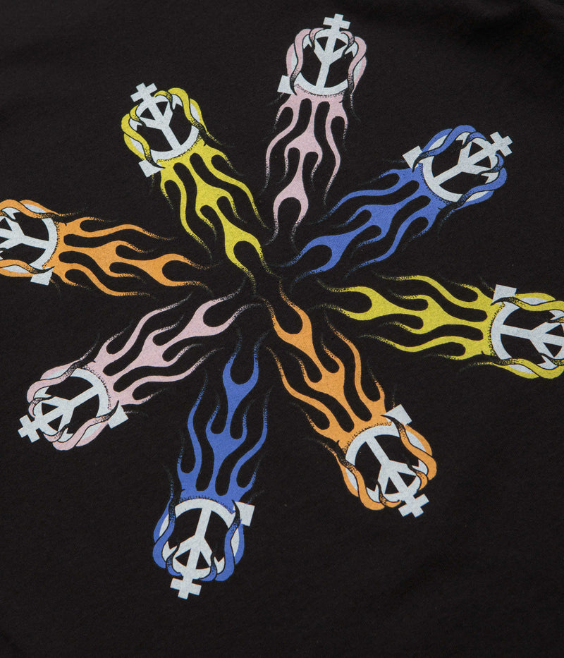 Sexhippies Flame Circle T-Shirt in Black