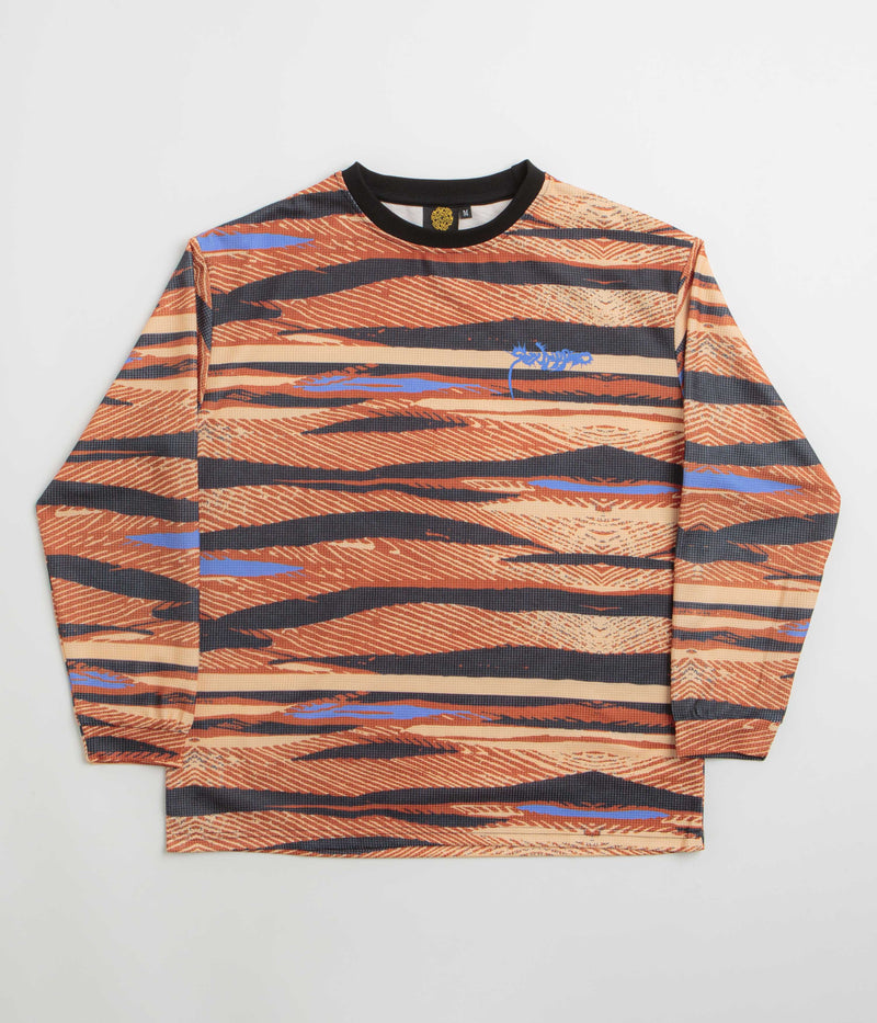 Sexhippies Sublimated Thermal Long Sleeve T-Shirt in Tan and Black