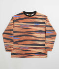 Sexhippies Sublimated Thermal Long Sleeve T-Shirt in Tan and Black