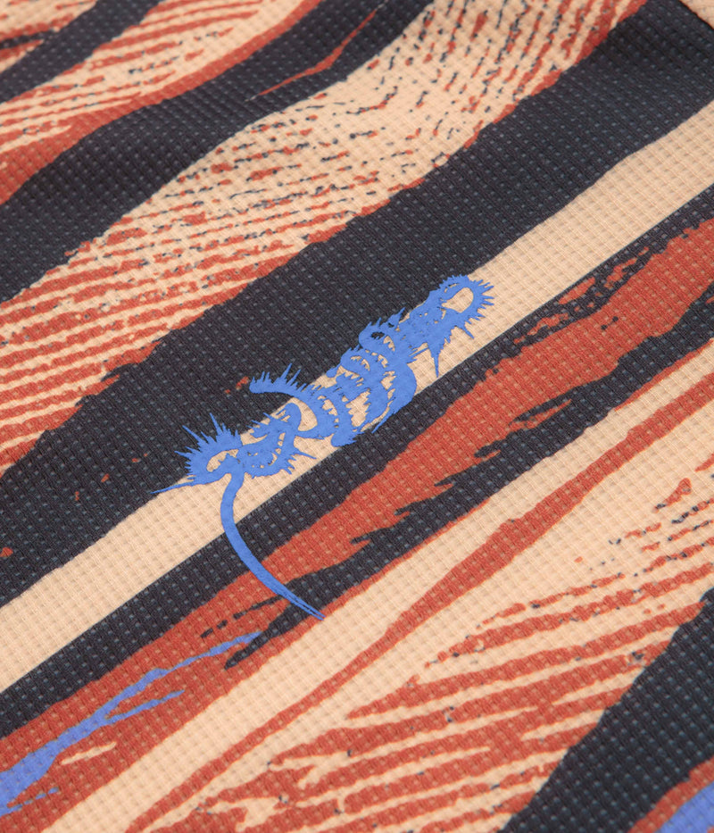 Sexhippies Sublimated Thermal Long Sleeve T-Shirt in Tan and Black